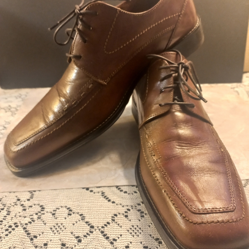Johnston & Murphy Brown Leather Oxfords Dress Shoes Mens Size 10.5 M 20-6480